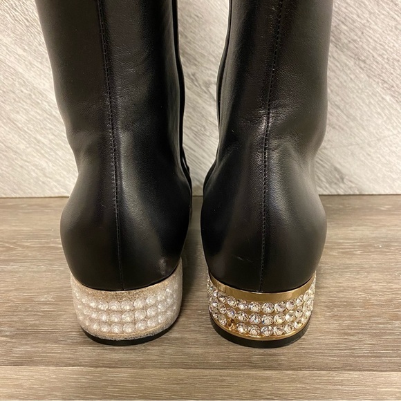 Gucci | Horsebit leather knee boot with crystals NEW - Picture 13 of 17